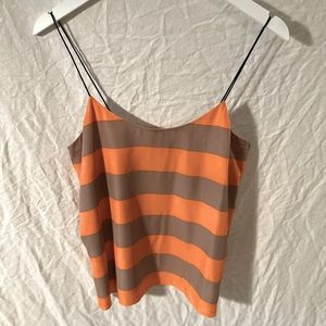 Orange and tan striped Tibi tank